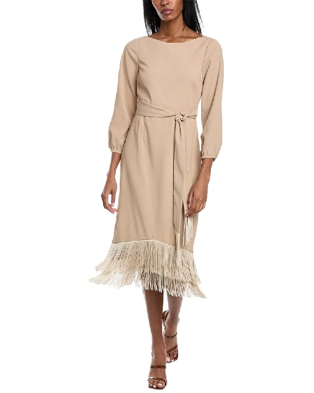 Women's Square-Neck DressesMikael Aghal Fringe Midi Dress