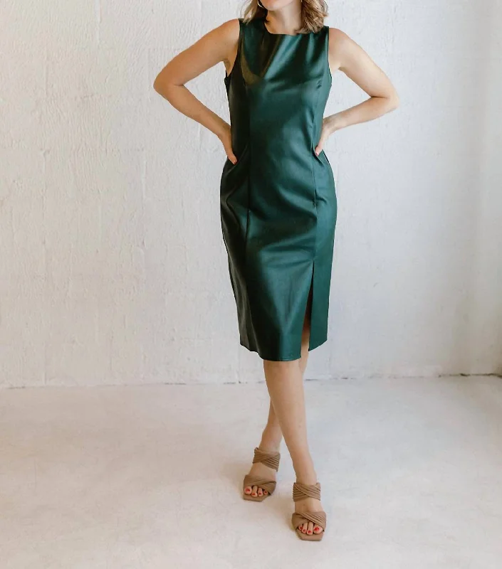 Women's Lapel Collar DressesSuri Midi Dress In Pine