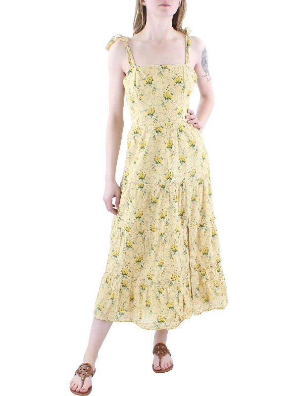 Women's High Collar DressesTamika Womens Floral Print Midi Sundress