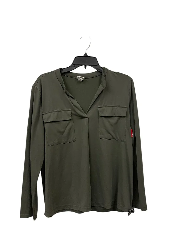 Women's Blouse for SchoolTop Long Sleeve Basic By A New Day In Green, Size: M