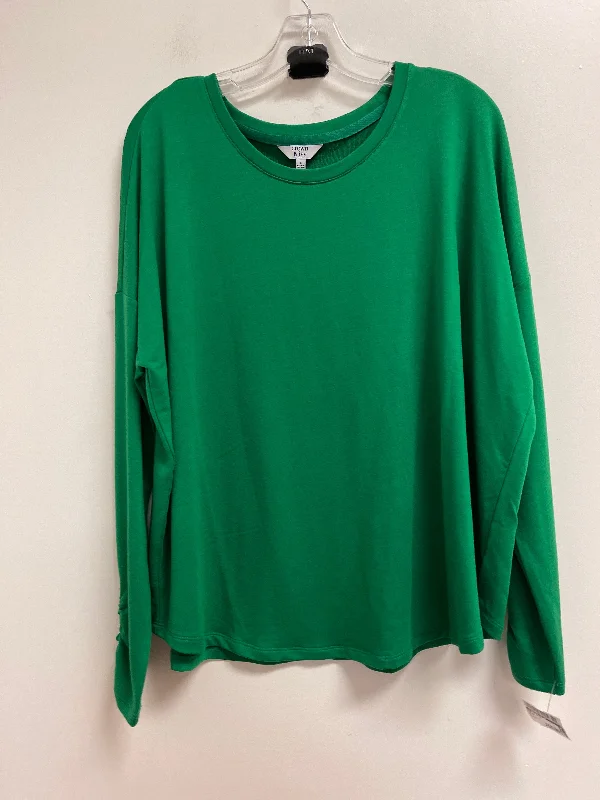 Women's Blouse with Shawl CollarTop Long Sleeve Basic By Crown And Ivy In Green, Size: L