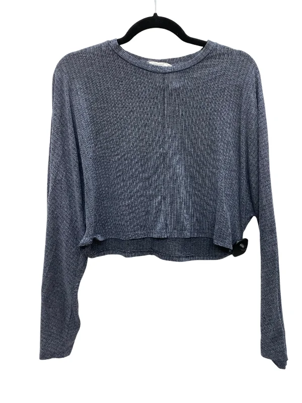 Women's Blouse with Shirt CollarTop Long Sleeve Basic By Lush In Grey, Size: S