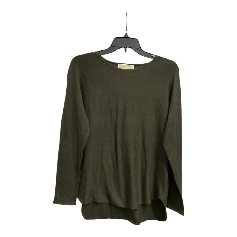 Women's Blouse with Boat NeckTop Long Sleeve Basic By Michael Kors In Green, Size: S