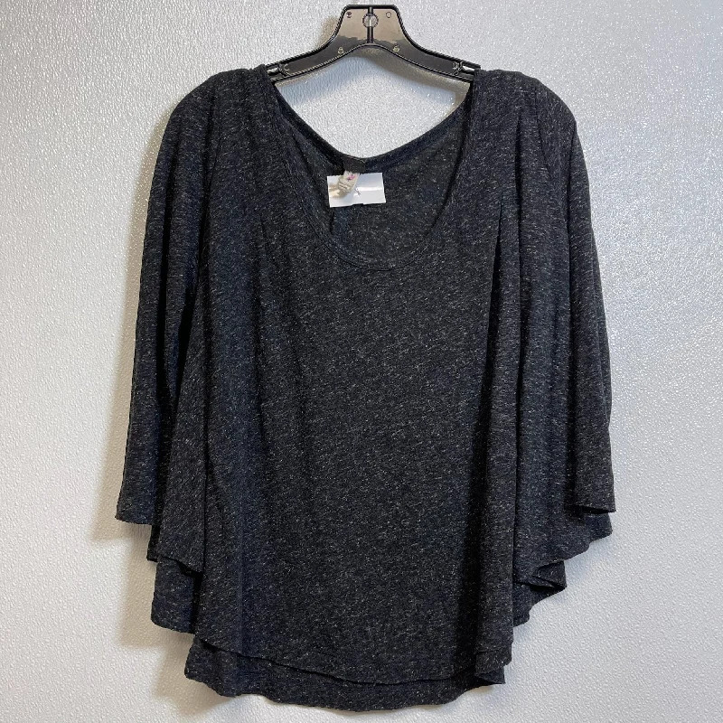 Women's Blouse with V-Shaped CollarTop Long Sleeve Basic By We The Free In Black, Size: Xs