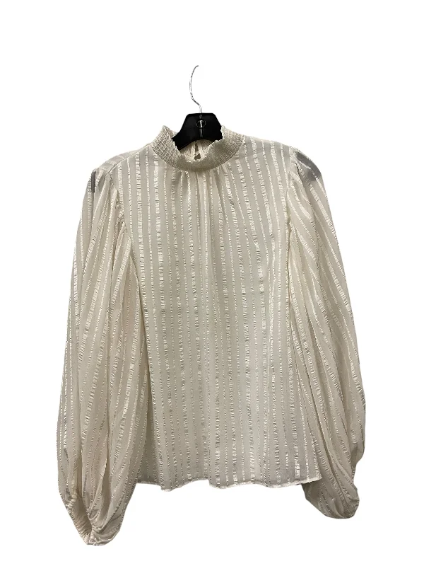 Women's Blouse with FrillsTop Long Sleeve By 1.state In White, Size: M