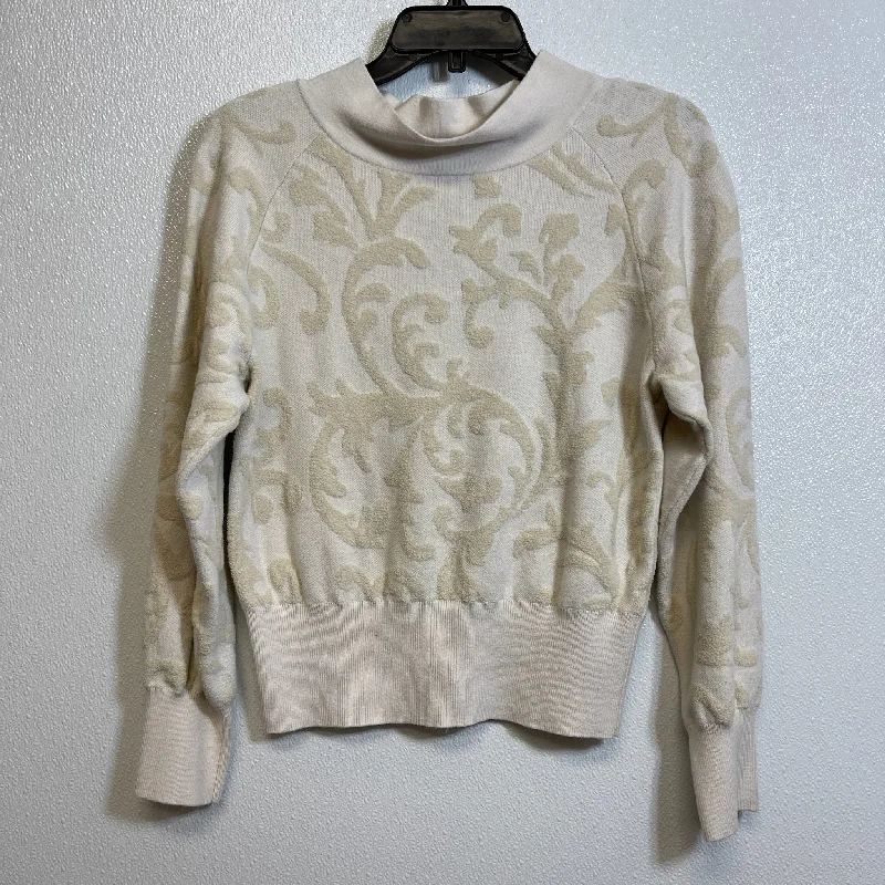 Women's Blouse with U-Shaped CollarTop Long Sleeve By Anthropologie In Ivory, Size: Xs