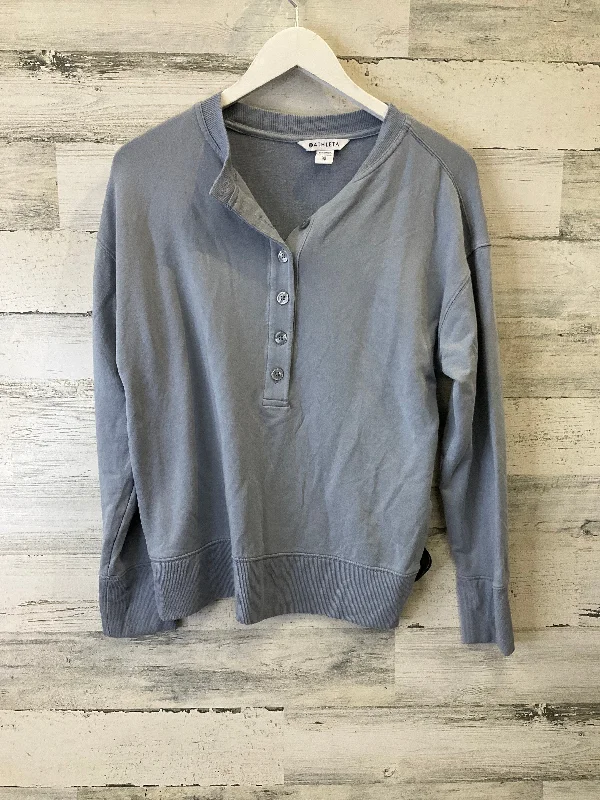 Women's Blouse with Sweetheart CollarTop Long Sleeve By Athleta In Grey, Size: Xs