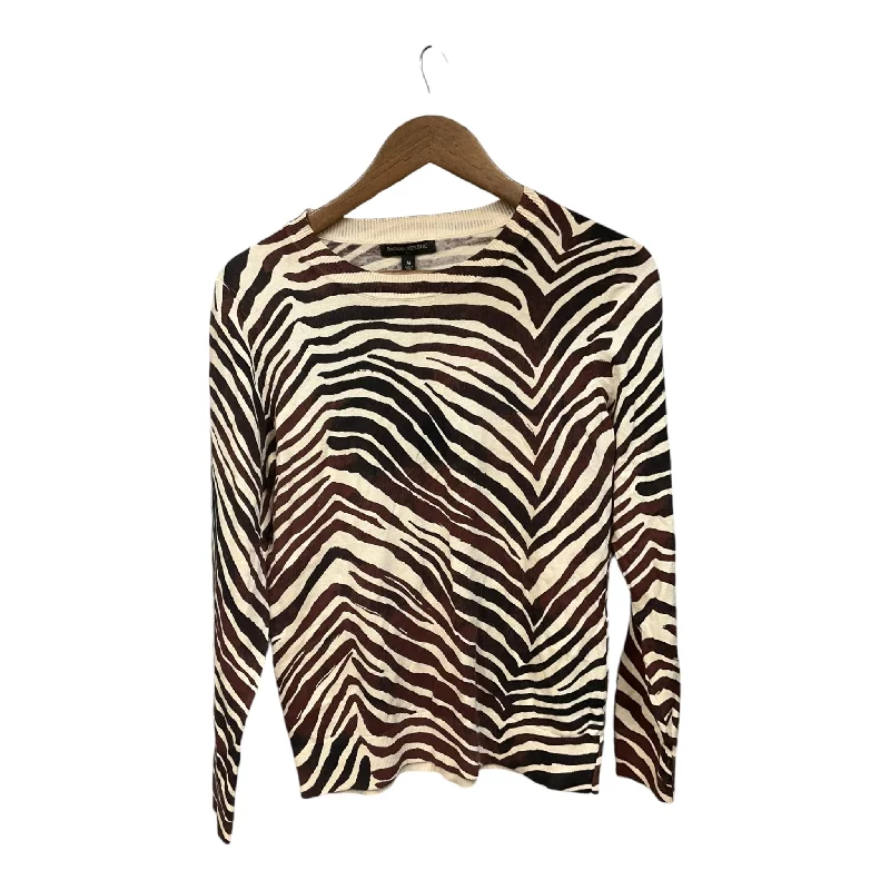 Women's Blouse with SleevelessTop Long Sleeve By Banana Republic In Animal Print, Size: M