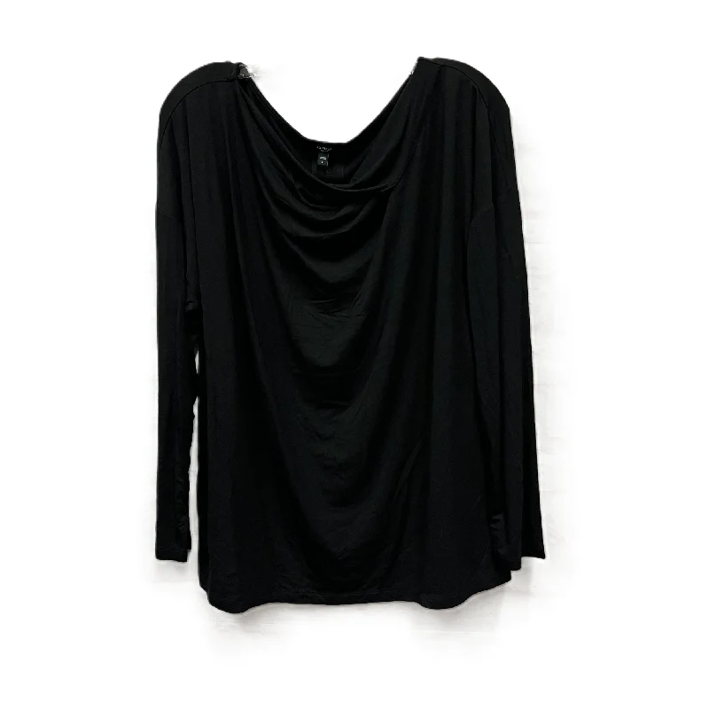 Women's Blouse with EmbroideryTop Long Sleeve By Express In Black, Size: L