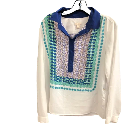 Women's Blouse with Square NeckTop Long Sleeve By J. Crew In White, Size: S