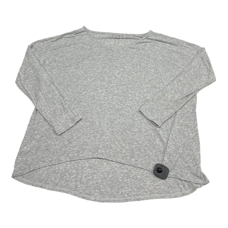 Women's Blouse for Special OccasionsTop Long Sleeve By Loft In Grey, Size: L