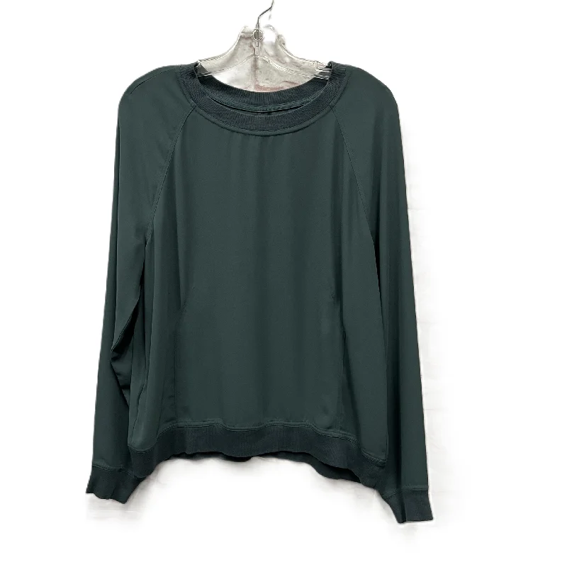 Women's Blouse with Rounded HemTop Long Sleeve By Lou And Grey In Green, Size: M