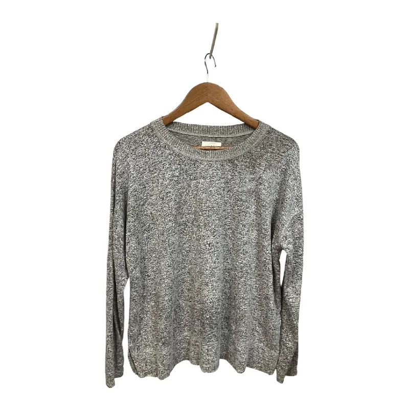 Women's Blouse with Gathered SleevesTop Long Sleeve By Lucky Brand In Grey, Size: L