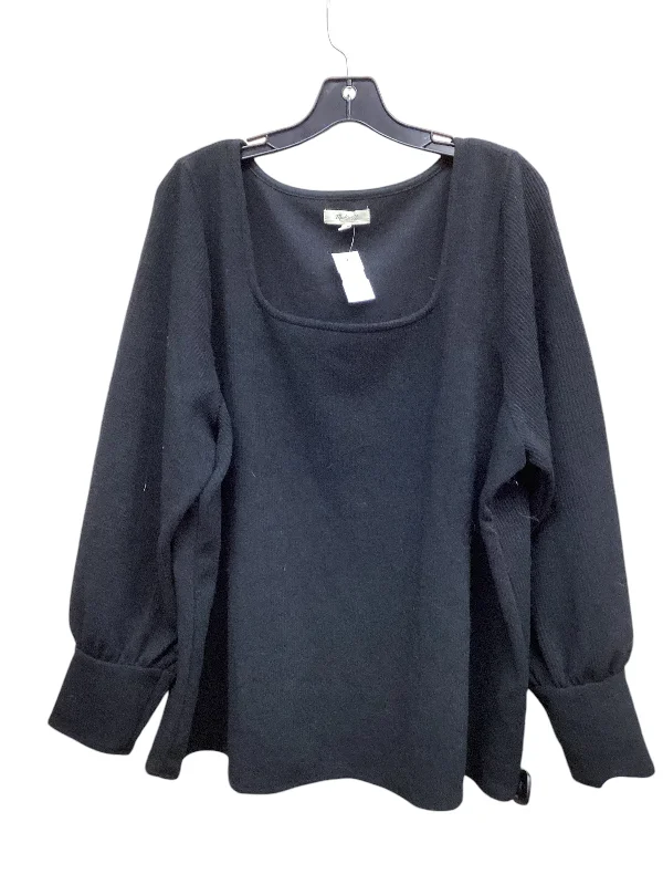 Women's Blouse with Gathered SleevesTop Long Sleeve By Madewell In Black, Size: 3x