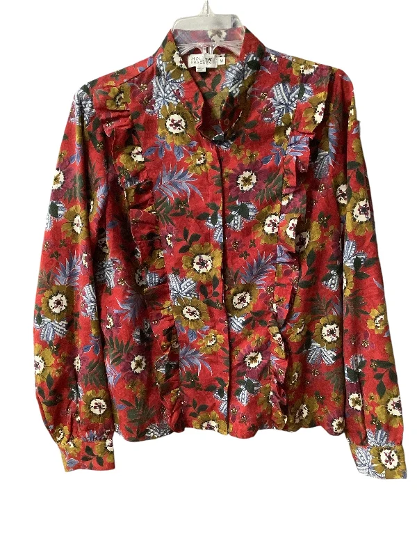 Women's Blouse for OfficeTop Long Sleeve By Molly Bracken In Floral Print, Size: M