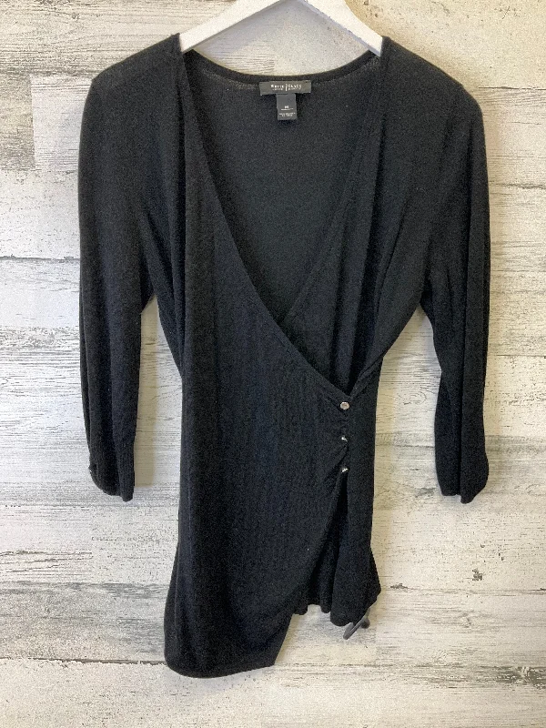 Women's Blouse with Shirt CollarTop Long Sleeve By White House Black Market In Black, Size: M