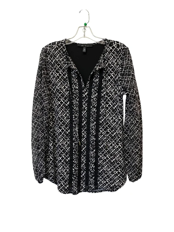 Women's Blouse for ChurchTop Long Sleeve By White House Black Market In Black & White, Size: S