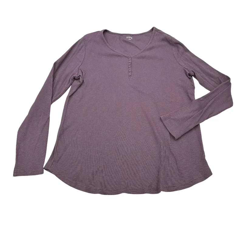 Women's Silk BlouseTop Ls By Duluth Trading In Purple, Size:Xl