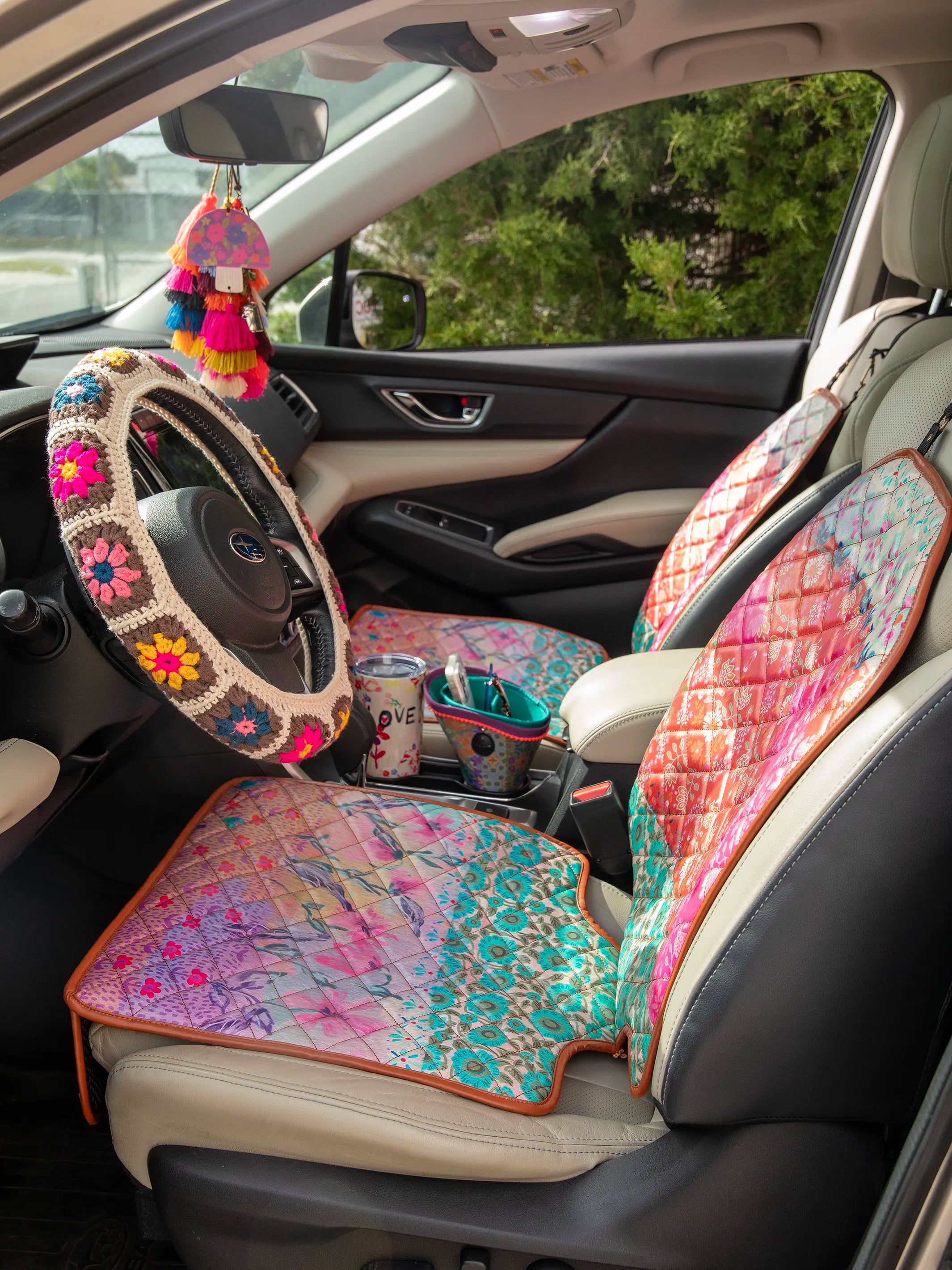 women's pajamas with a sophisticated, modern twistCar Seat Protector - Pink Watercolor Patchwork