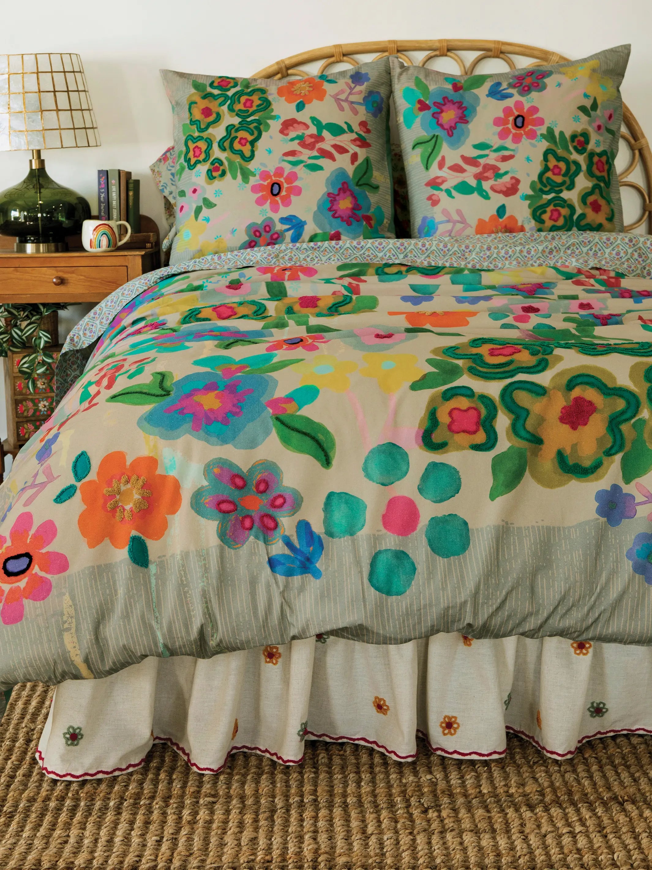 women's button-down pajama shirtsCatalina Cotton Duvet Cover - Floral Garden