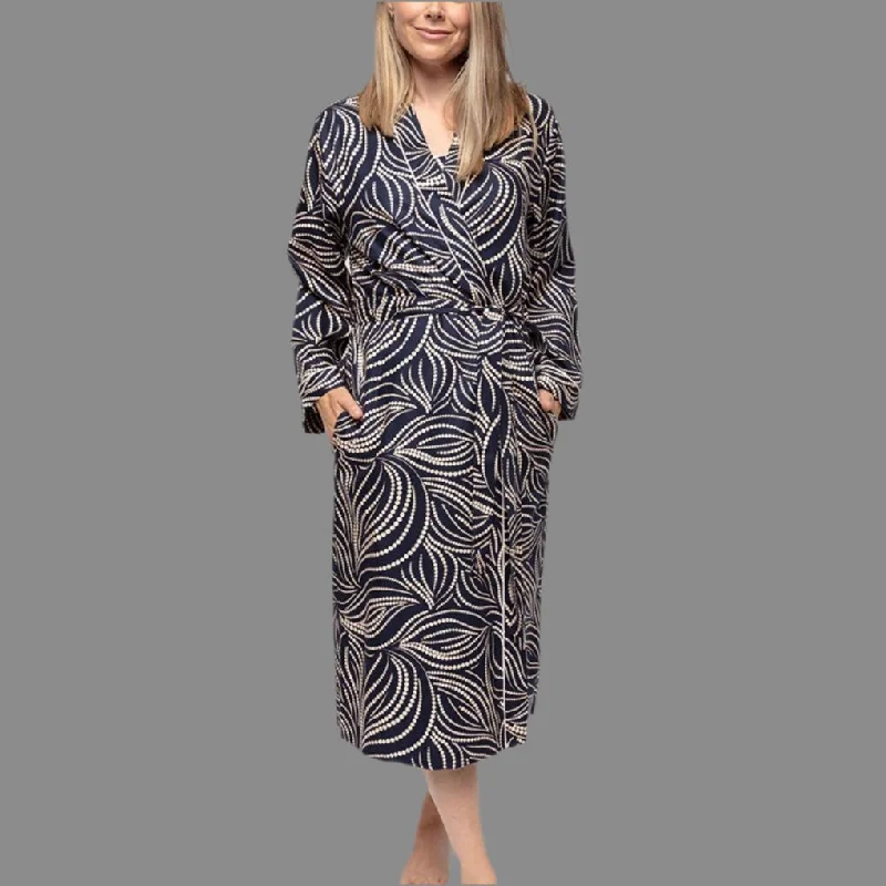 women's pajamas in soft, breathable materialsCyberjammies - Estelle Robe - Navy