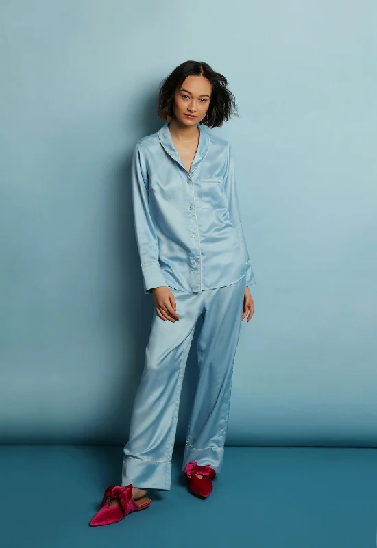 women's pajamas with a sophisticated, modern twistMulberry Silk Pyjamas - Andaman Blue