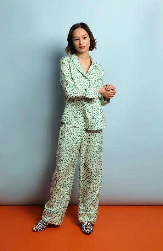 women's pajamas for those who want to feel pampered and lovedMulberry Silk Pyjamas - Andaman Green