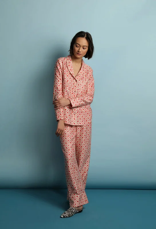 women's pajamas for lounging around the houseMulberry Silk Pyjamas - Leh Scarlet