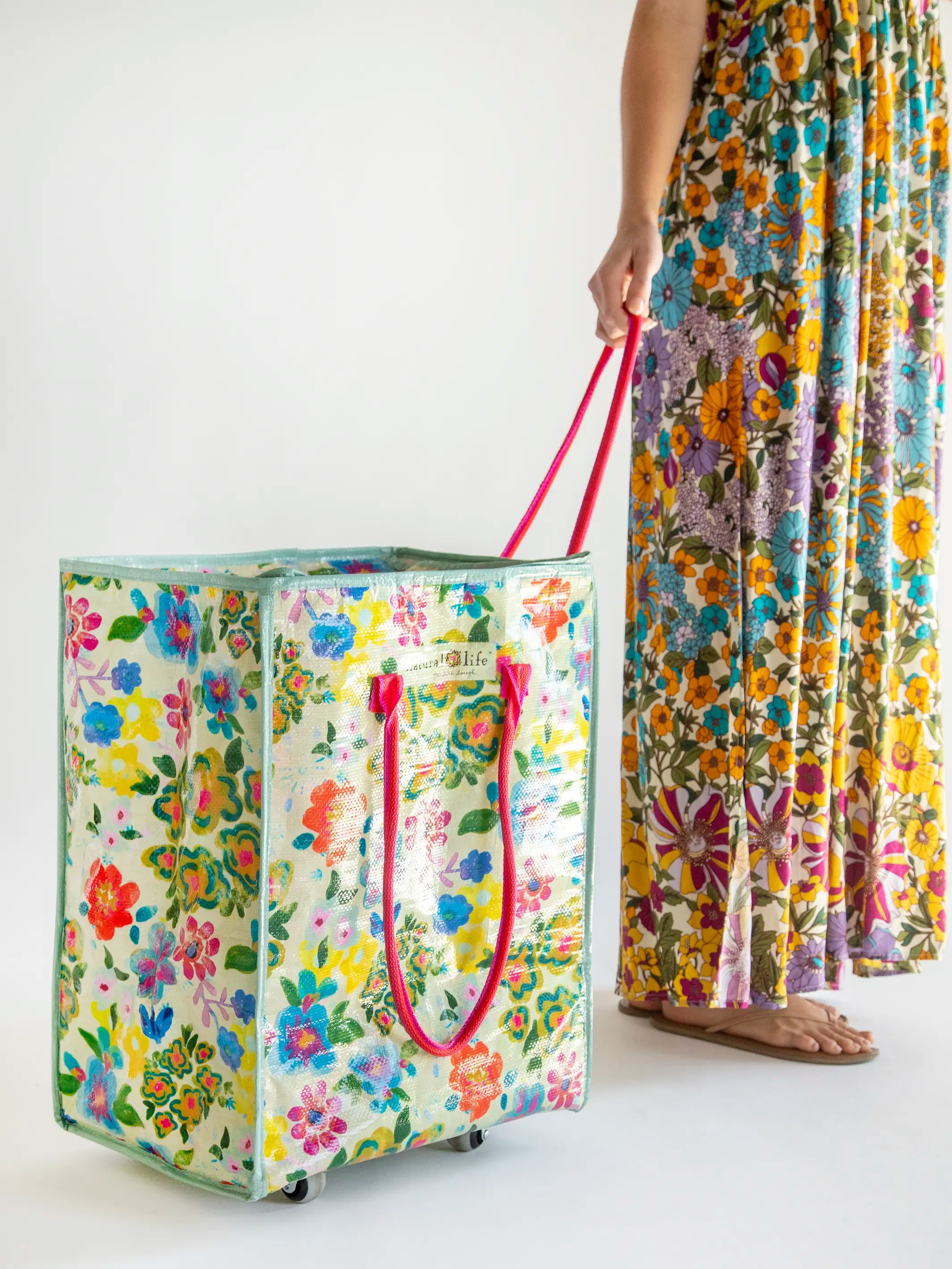 women's pajamas in bold patternsRolling Tote Bag - Floral Garden